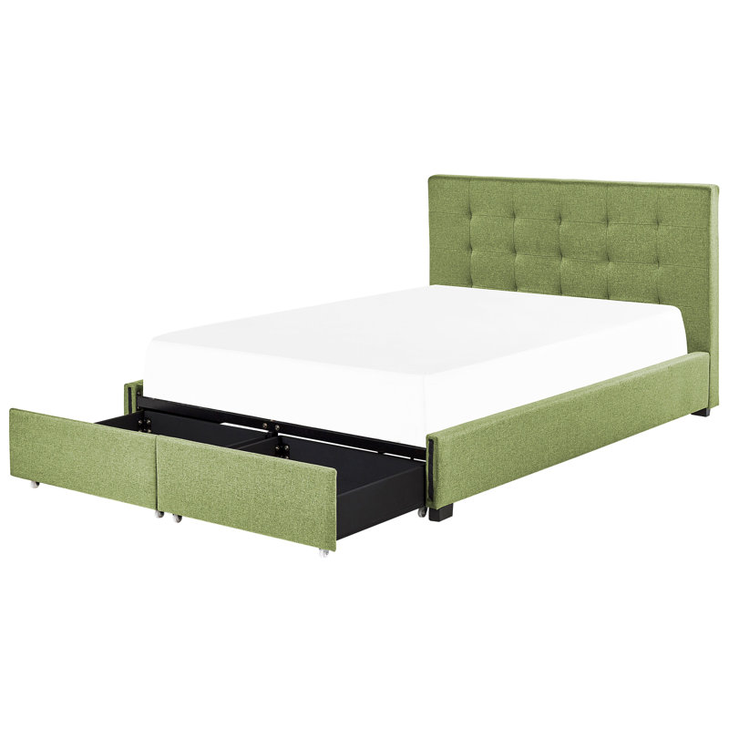 Lundys Upholstered Storage Bed, Kingsize (5'), Green