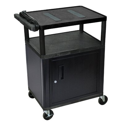 Tuffy Open Shelf Endura Equipment AV Cart with Locking Cabinet -  Luxor, LE34C-B