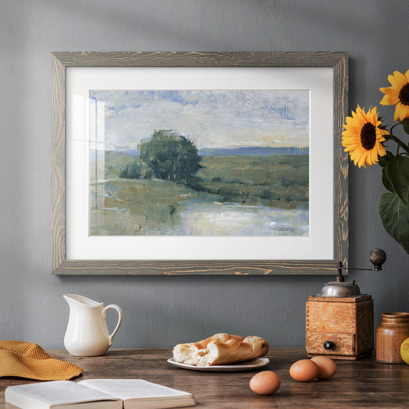 Riverbank Impression I - reproduction de cadre photo simple, H 18 po x l 26 po x P 1,5 po, Gris