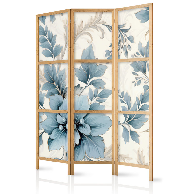 171cm H Solid Wood Folding Room Divider, 171cm H x 135cm W x 1.2cm D, 3