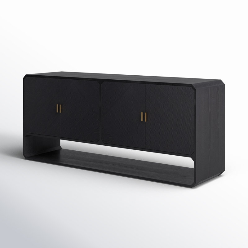 Caspian 68.5'' W Solid Wood Sideboard, Black Ash