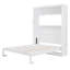 Grand lit escamotable mural avec tablettes, blanc