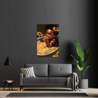 Fille brune «Hope», reproduction sur verre acrylique