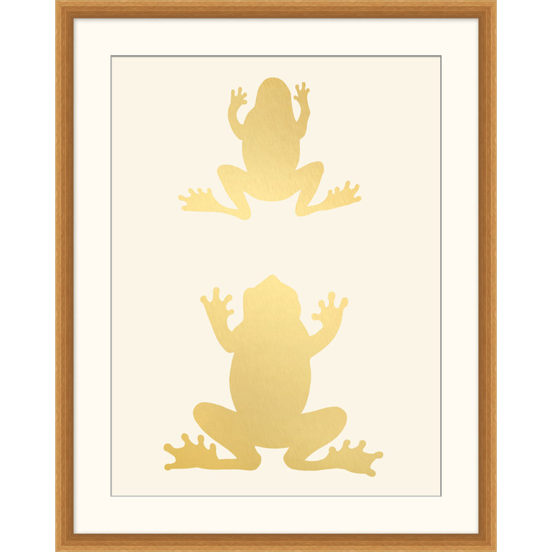 Gold Leaf Stacked Frogs 1 - impression encadrée