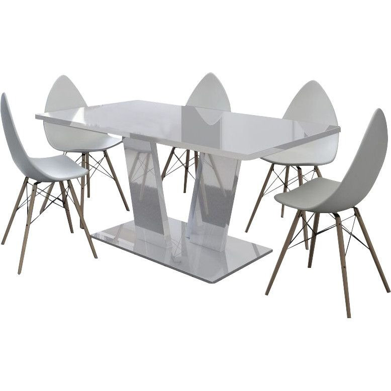 Dining Table Reidy, High Gloss White