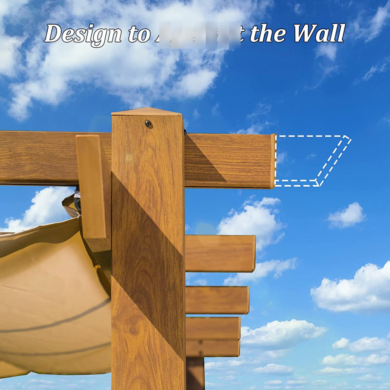 Pergola rétractable avec auvent. Pavillon de jardin en aluminium pour le divertissement. 13 pi x 9 pi, 98 lb Et résistant à la décoloration. Idéal pour patio, cour arrière, terrasse, auvent de jardin et cadre - Barbecue, fête, mariage, plein air