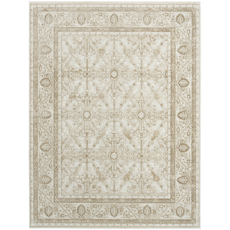 Lafever Ivory Taupe Vintage Indoor Rug, Rectangle 5'3'' x 7'