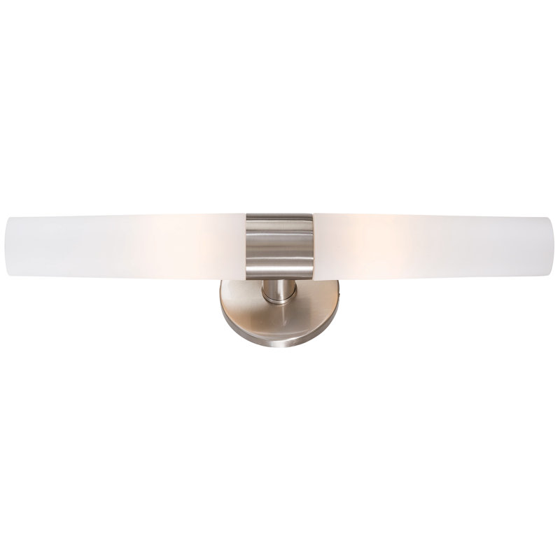 Barre d'éclairage de salle de bain 2 lumières à intensité variable Saber, Nickel brossé
