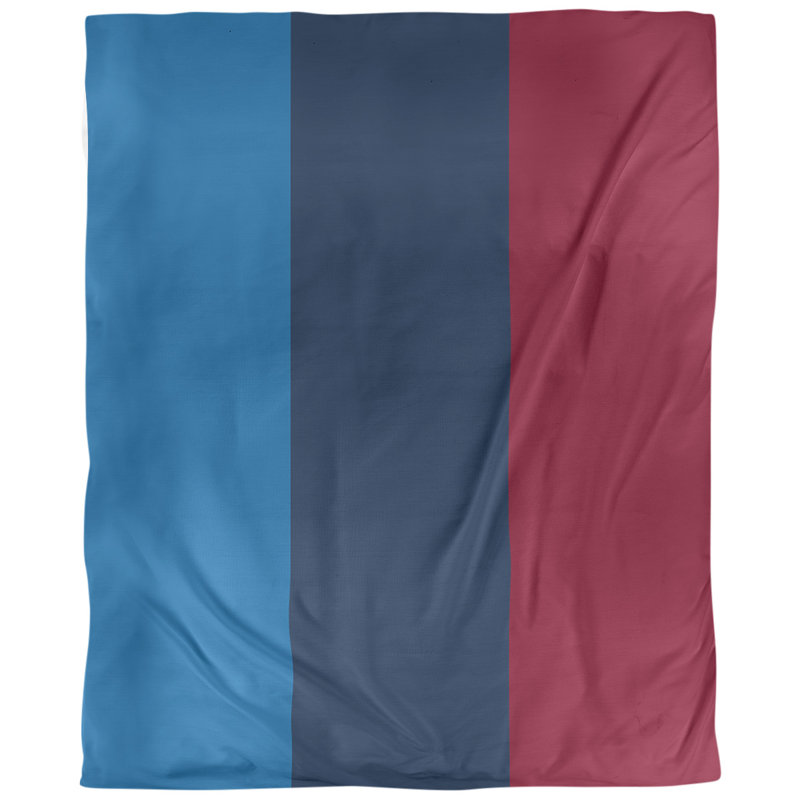 Modern & Contemporary Striped Duvet Cover, Twin Duvet Cover, Aviator Blue/Polar Night Blue/Red, Brushed Polyester