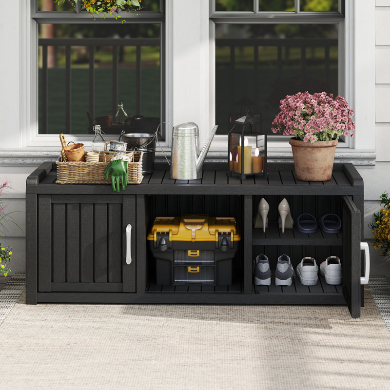Shoe Storage Cabinet for Entryway with Adjustable Shelves and Waterproof, for Hallway, Living Room, Black