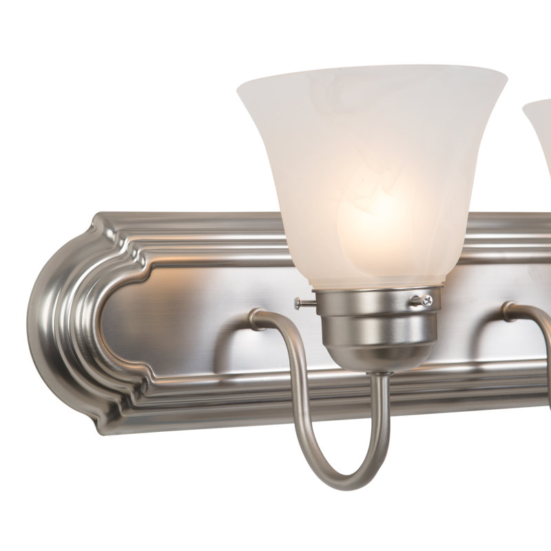 Hague 3 - Light Vanity Light, Satin Nickel with Alabaster Shade