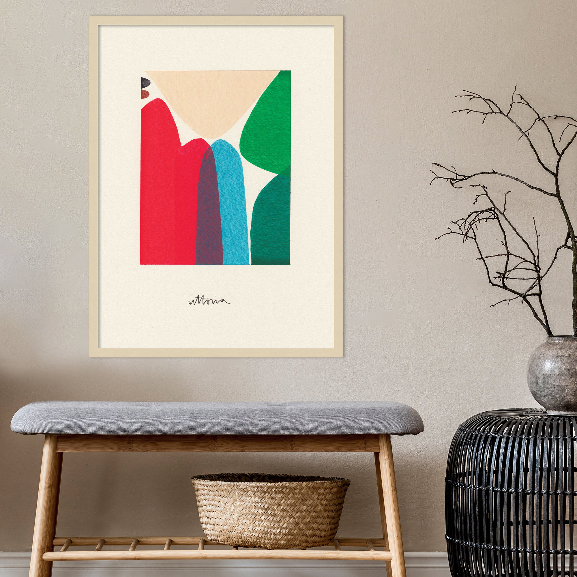 The Mountains We Move In Our Minds by Amber Vittoria, Brown Framed, 10" W x 13" H x 1" D