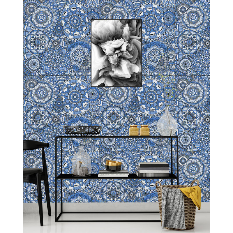 Panneau de papier peint adhésif Angalay Mandalas, L 75 po x l 25 po