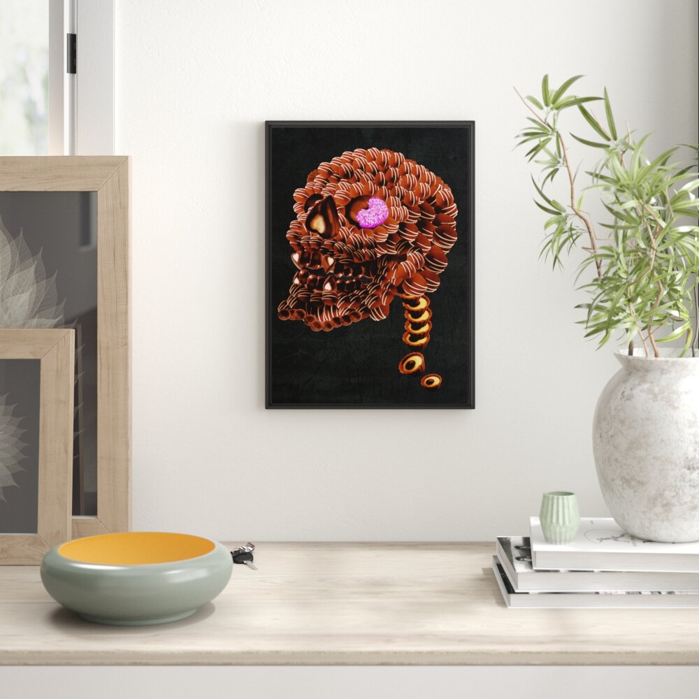 Gerahmtes Wandbild Chocolate skull black