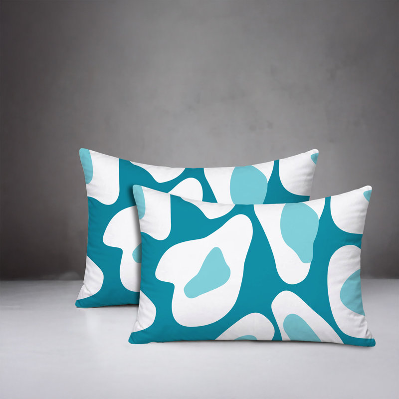 Oreiller réversible intérieur / extérieur Ziny, 25x18, Turquoise