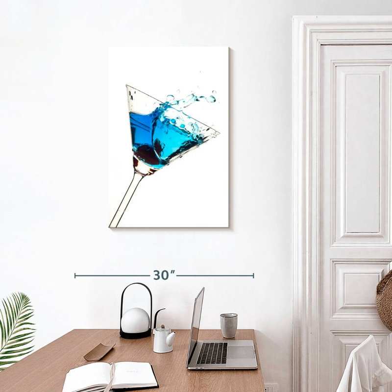 Blue Martini Spill, 30" H x 20" W