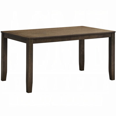 Walnut Finish Rectangular Dining Table, Solid Rubber Wood, 59"w X 35"d 30"h, Seats 4, Simple Assembly For Kitchen & Room Setup Wood Needed