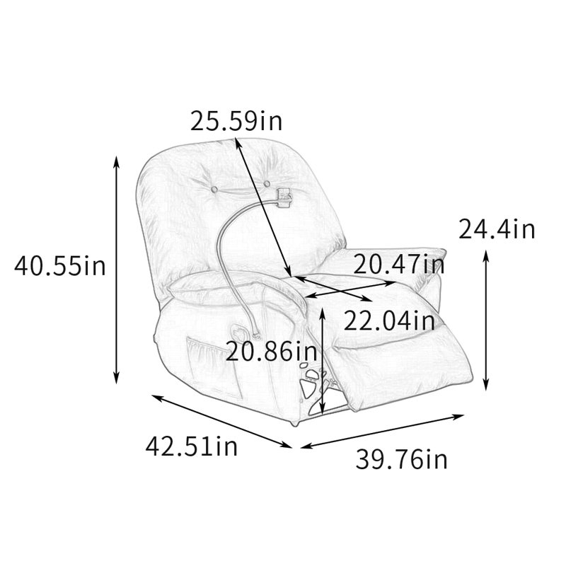 Fauteuil inclinable ergonomique manuel Liggett, Gris