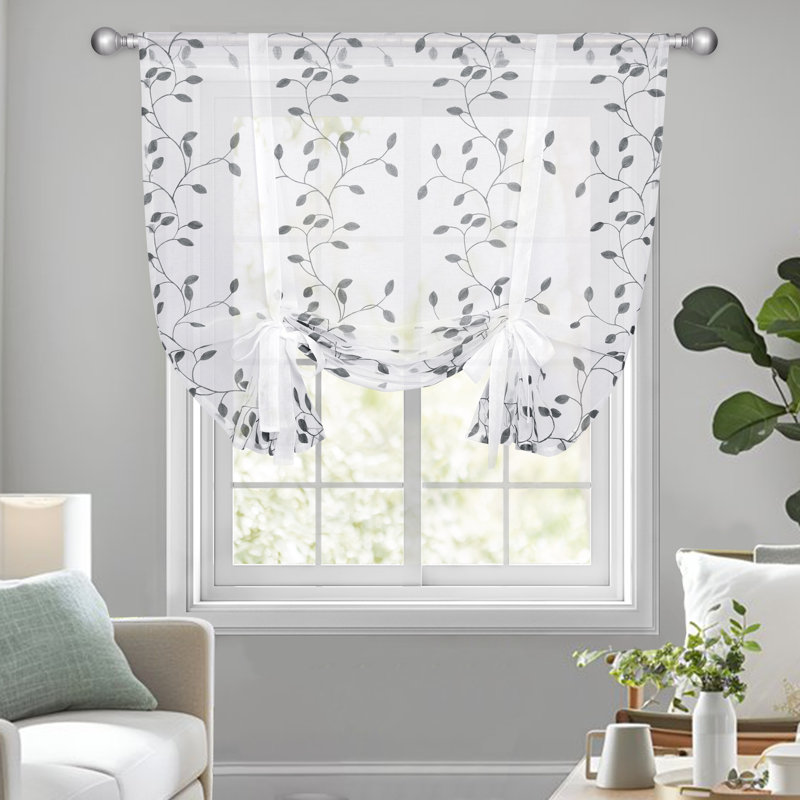 Rod Pocket Sheer Window Valance, Gray