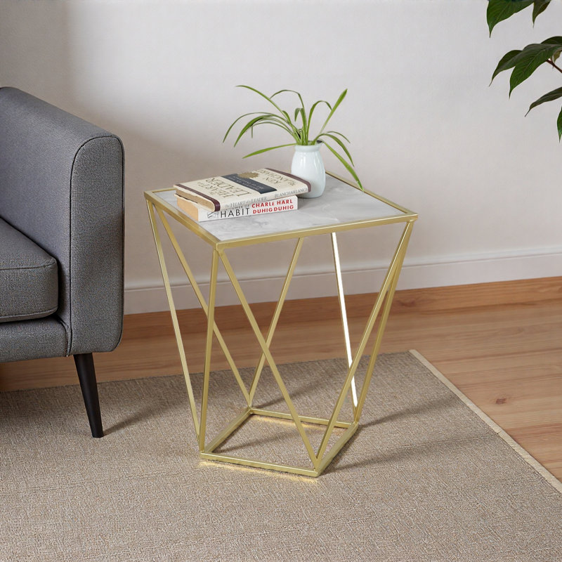 TABLE D'APPOINT CRÉATIF SIMPLE EN VERRE