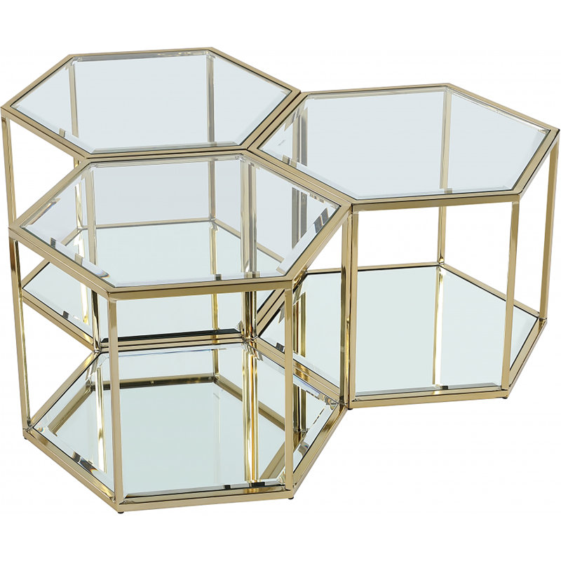 Dickerson Glass Top Coffee Table, Gold