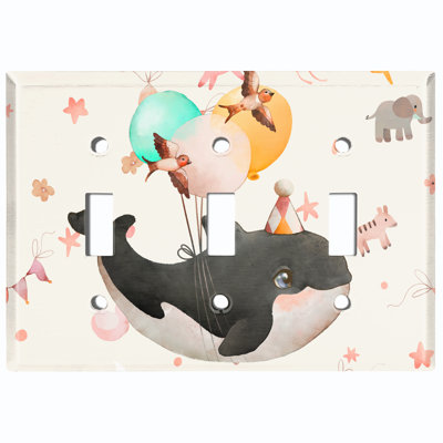 Animals 3 - Gang Toggle Light Switch Standard Wall Plate