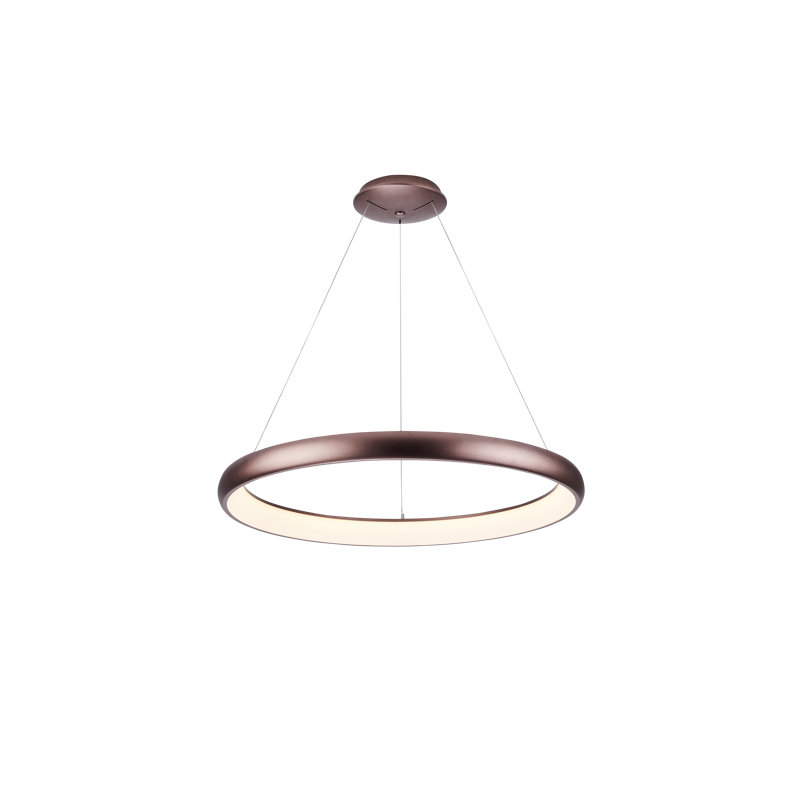 1 - Light LED Wagon Wheel Pendant, Brush Coffee, 6cm H x 61cm W x 61cm D