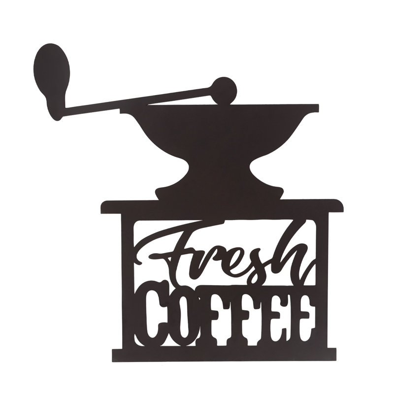 15" x 17" Black Coffee Cup Wall Decor, Farmhouse Coffee Bar Sign for Kitchen Cafe Restaurant