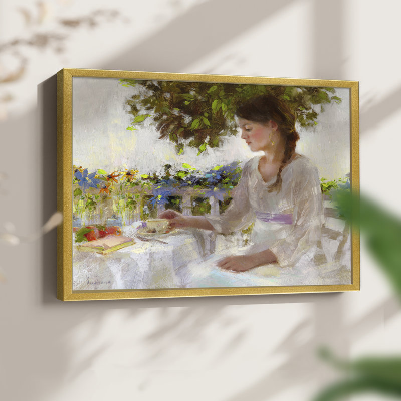 Garden Tea -Framed Print - Restickable, 16" H x 20" W