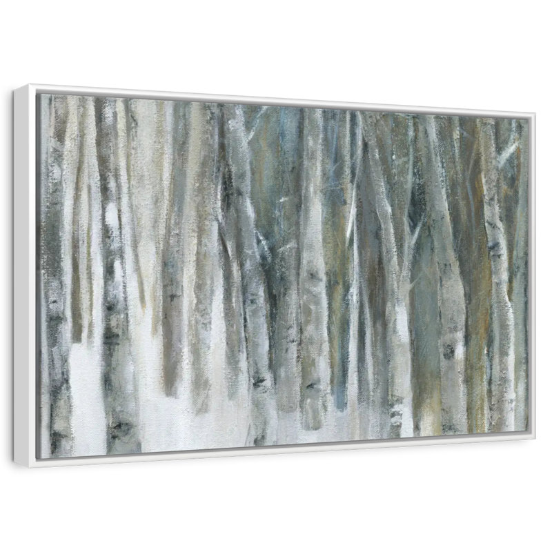 Bouleau Banff, Cadre flottant blanc, 43 po x 29 po