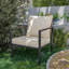 Chaise d'extérieur en osier avec structure en métal, coussins-714662469