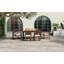 Ensemble 7 pièces de table et chaises de patio avec trou pour parasol, 2 fauteuils et 4 chaises d'appoint-1611264063