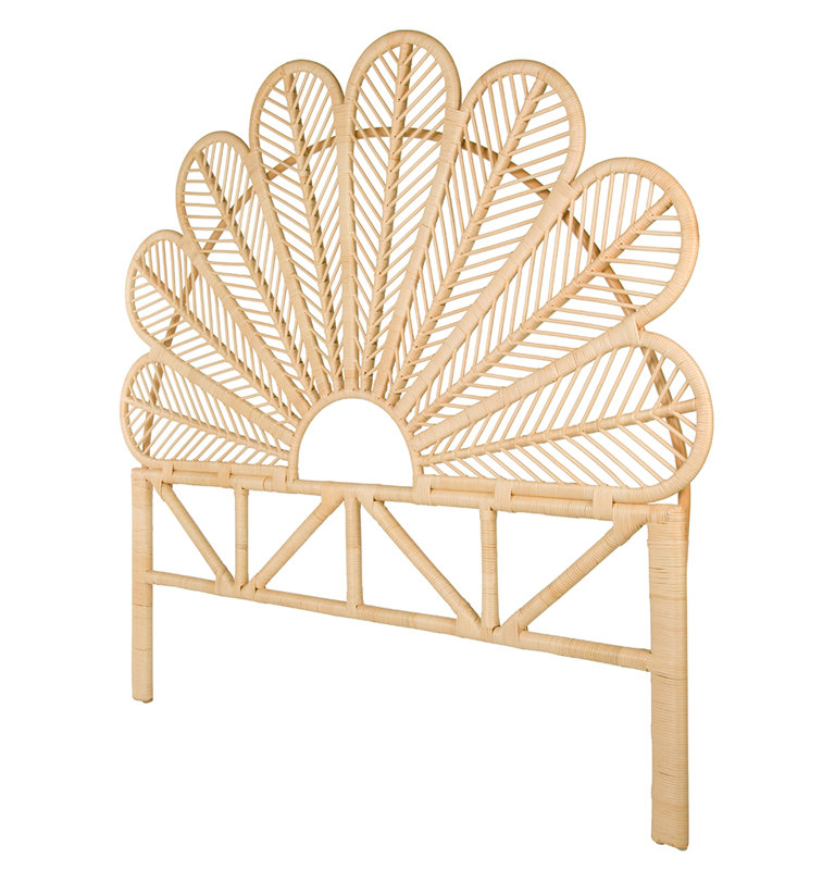 Samira Wicker Open-Frame Headboard, Full, Beige