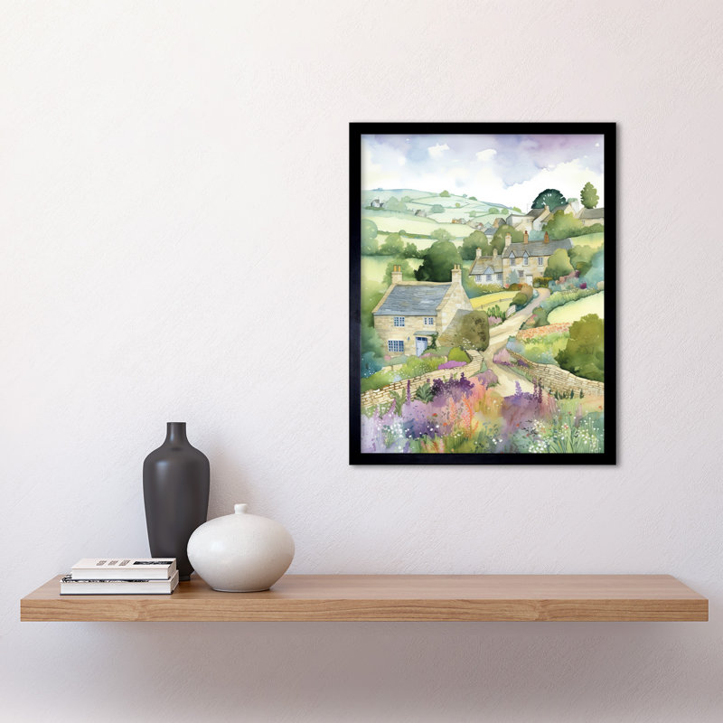 Ampelius Countryside Spring Landscape With Cottages - Single Picture Frame Print