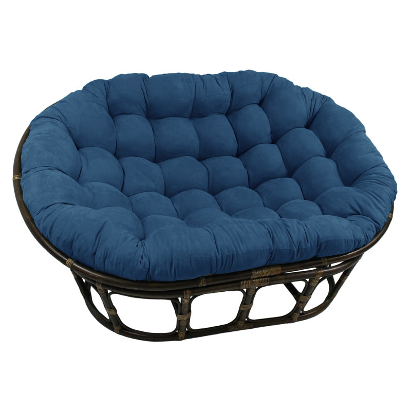 Bocanegra 63" Wide Tufted Papasan Chair, Microfibre indigo