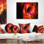 Far Spherical Galaxy - coussin imprimé abstrait rouge