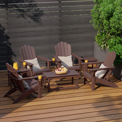 Ensemble de conversation d'extérieur en poly 7 pièces Adirondack