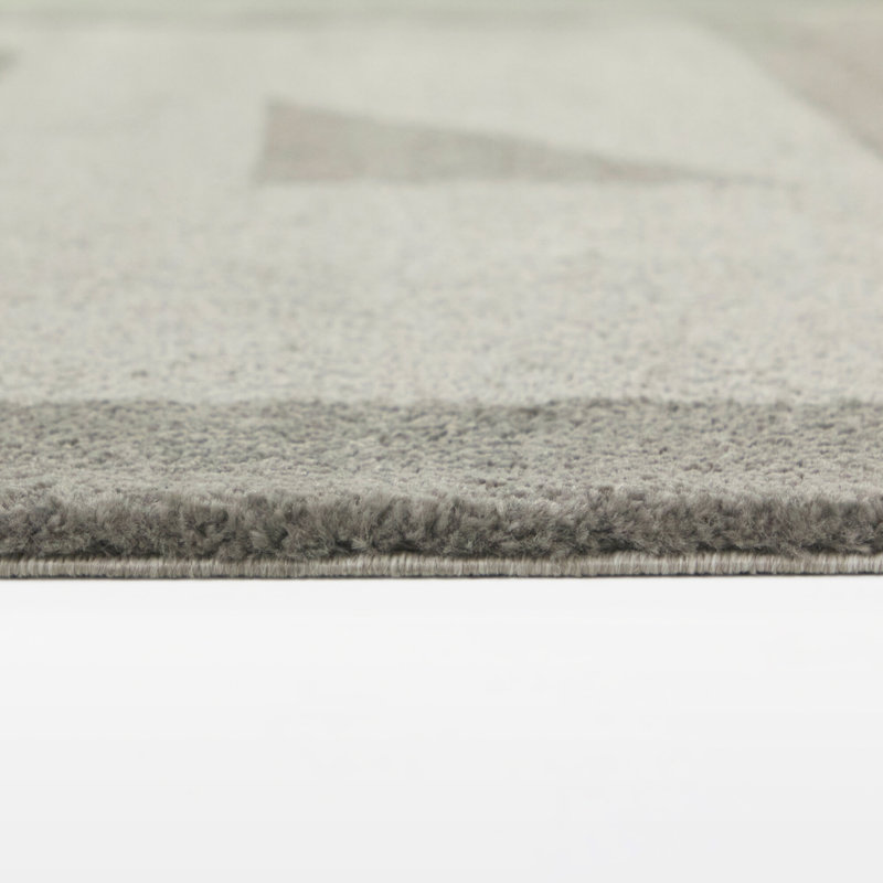 Hagberg Dark Grey/Light Grey Modern Geometric Area Rug, Rectangle 5'3" x 7'