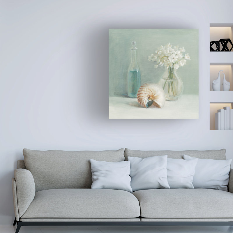 Art sur toile, bol Danhui Nai, fleur blanche, H 18 po x l 18 po