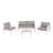 4-Piece Patio Conversation Set (White+Gray)