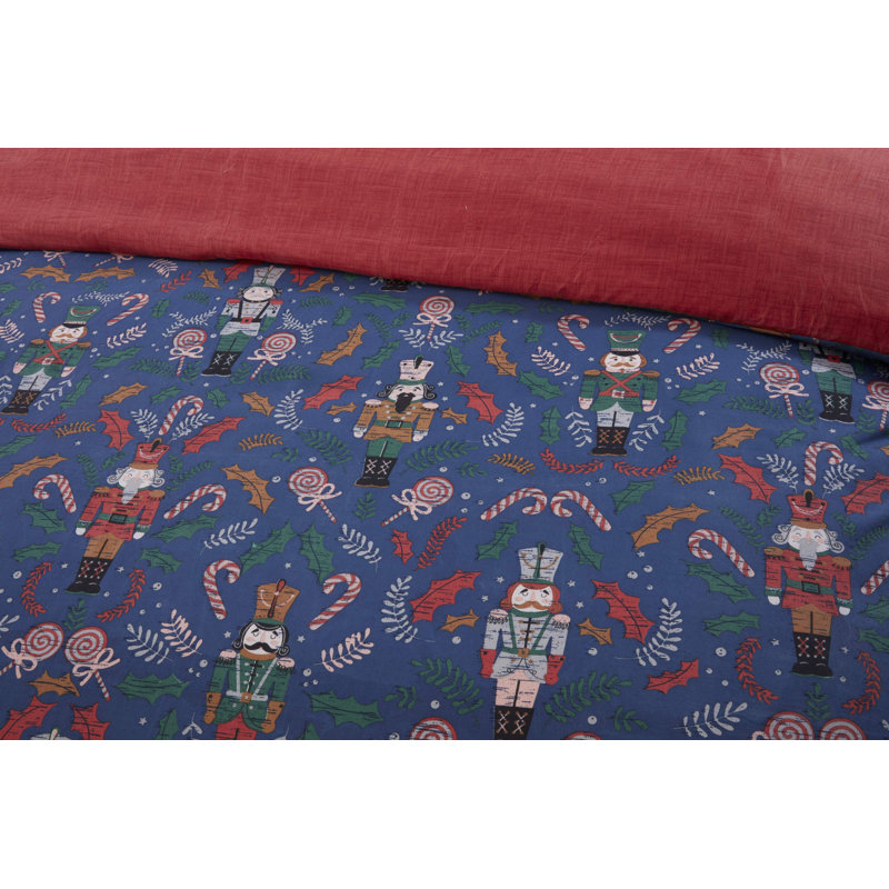 Nutcracker Microfiber Microfiber Abstract Duvet Cover with Pillowcases Included, Single Duvet Cover + 1 Standard Pillowcase