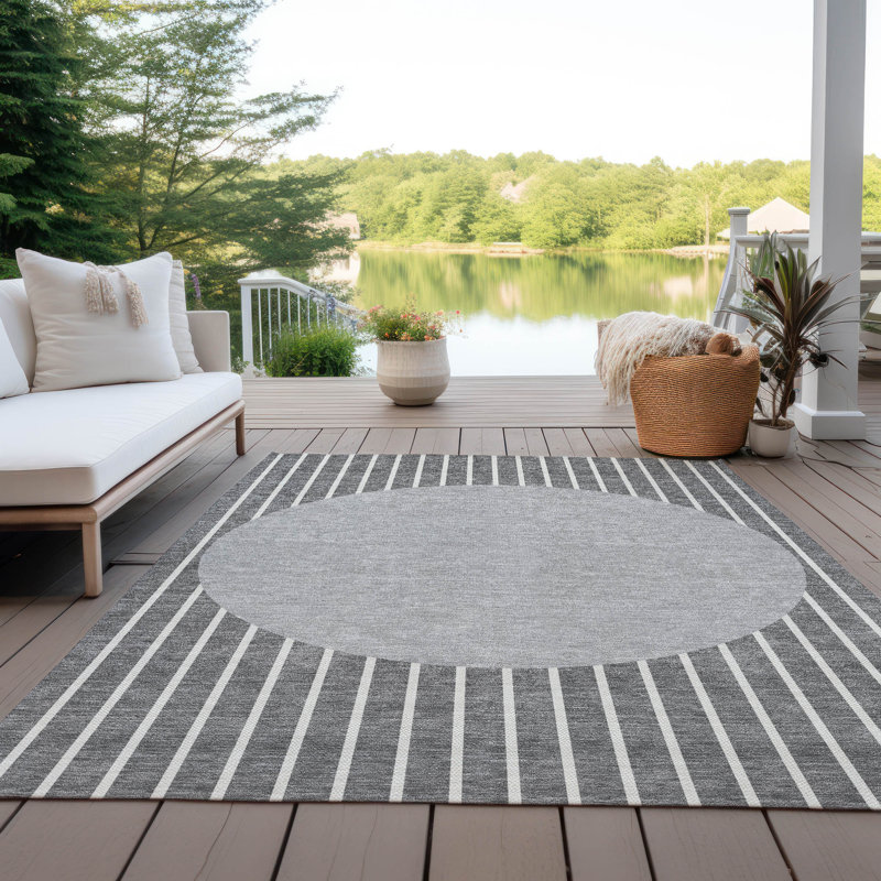  Machine Washable Indoor/Outdoor Chantille ACN994 Gray Area Rug, Rectangle 9' x 12'