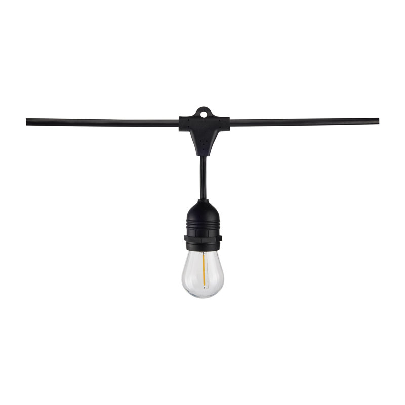 2 Pack - 24Ft - LED String Light - Includes 12-S14 Bulbs - 2000K - 120 Volts