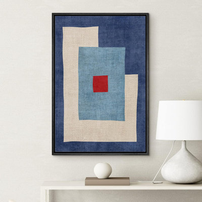 Abstract Vibrant Color Blocks Mid-Century Blue Blocks Abstract Geometric Illustrations Modern Minimalist -  IDEA4WALL, FCV-ABS03-2210-IRS45-B.BK-24x36