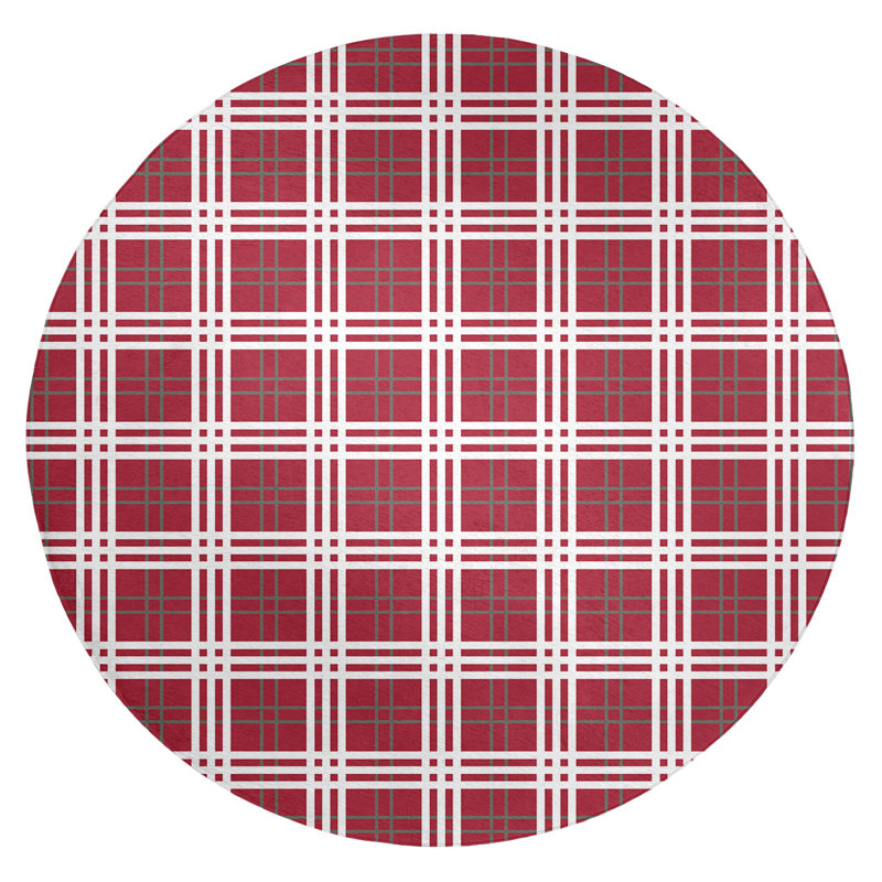Tapis rouge à carreaux, Rond 5 pi