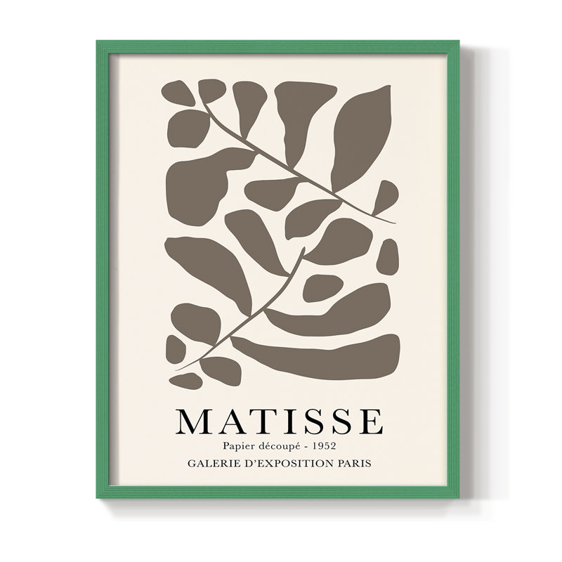 Matisse CCXI Framed Print - Solid Wood, 10" H x 8" W, Green