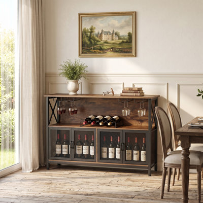 Wine Bottle & Glass Rack in Grey