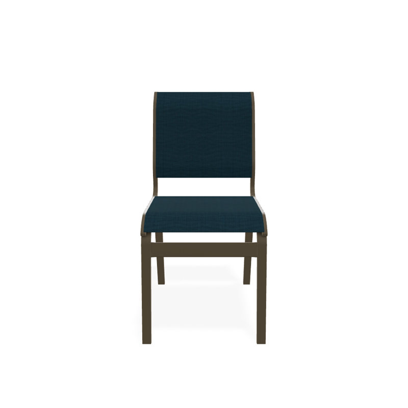Chaise d'appoint de salle à manger Hiraku, Bois de plage texturé, Sunbrella® bleu sarcelle