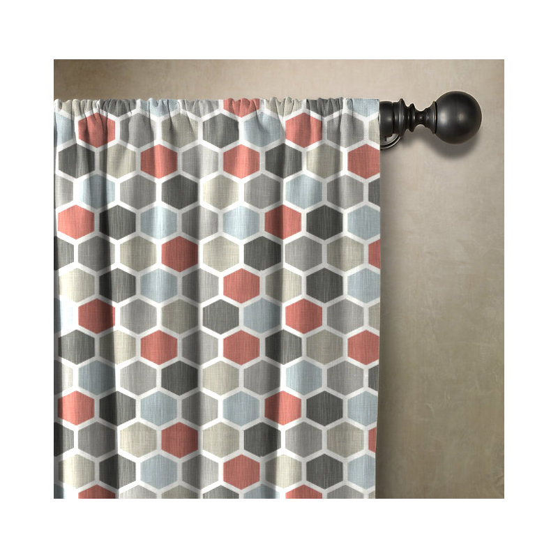 Cotton Room Darkening Curtain Single Panel, Orange/Olive, 50" W x 72" L