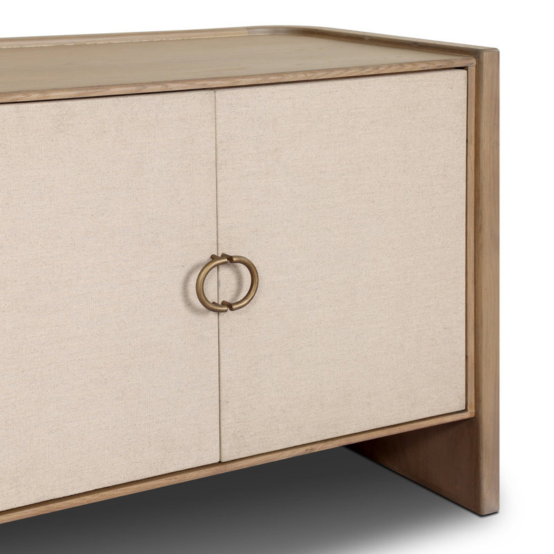 Kiran Media Console-Beige Painted Linen